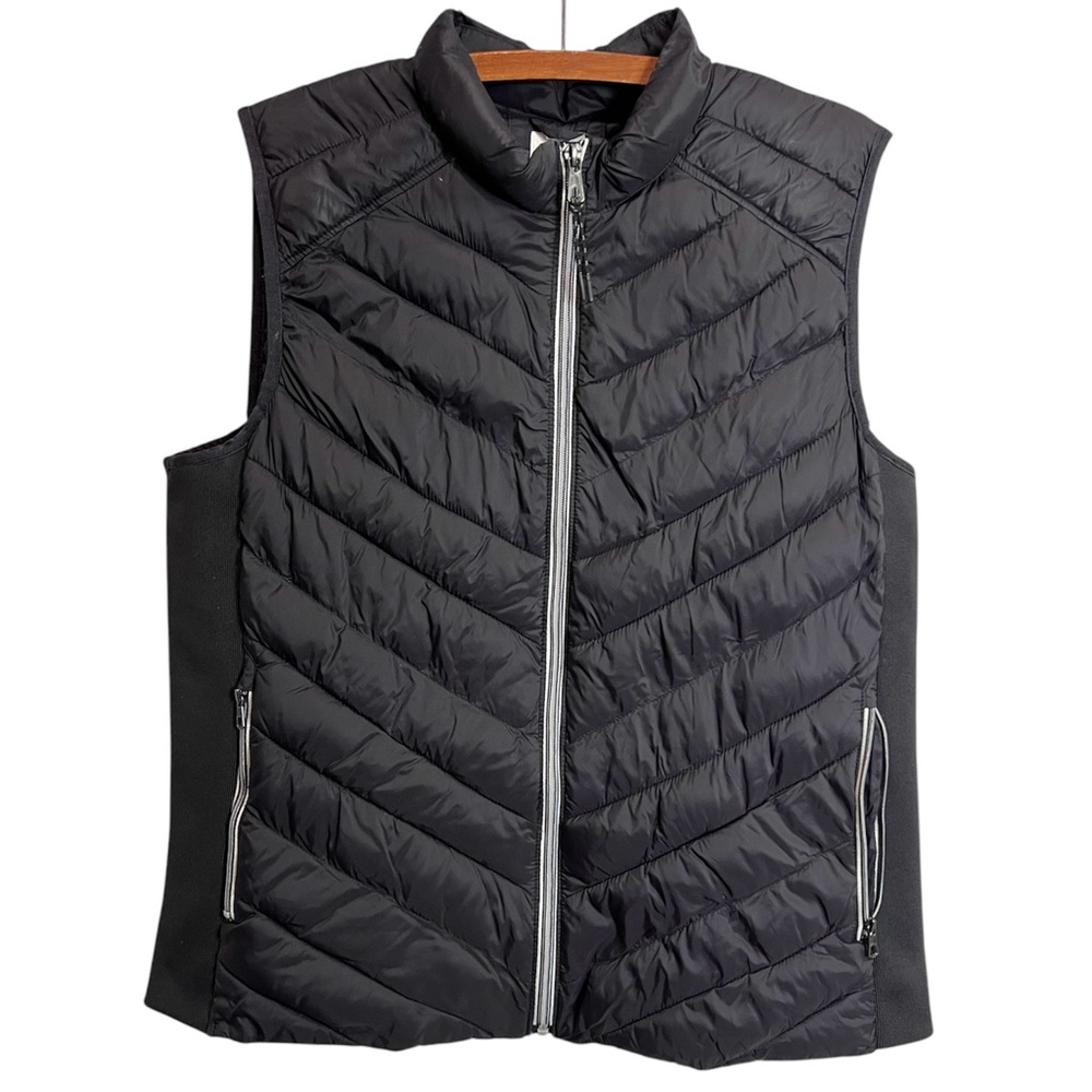 Womens Black GAP Puffer Vest Jacket Sleeveless Primaloft Insulation Size XL